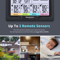 Stacja pogodowa Newentor Q5 z 3 czujnikami zewnętrzna cyfrowa stacja pogody bezprzewodowy czujnik wilgotności higrometr czujniki wilgotności 2